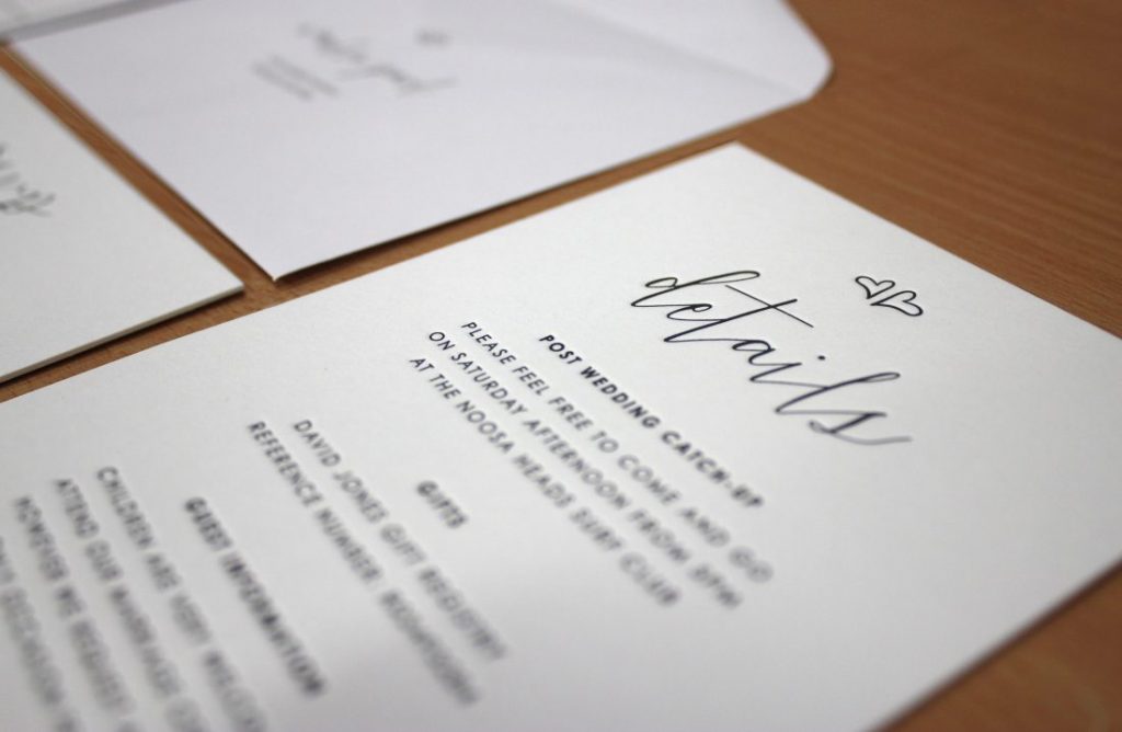 Embossed business cards Letterpress Invitations